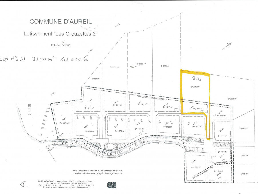 Vente Terrain AUREIL 41 000 €