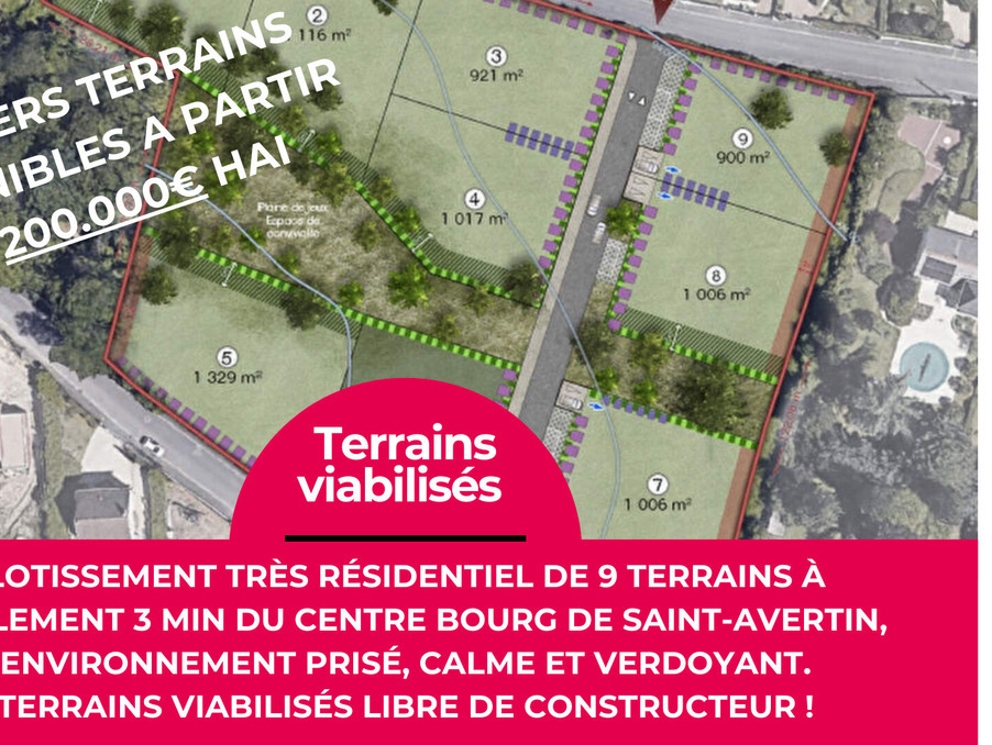Vente Terrain Saint avertin  205 000 €