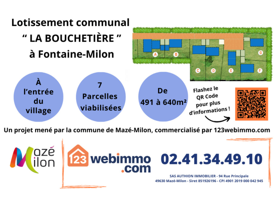 Vente Terrain Mazé-Milon 43 666 €