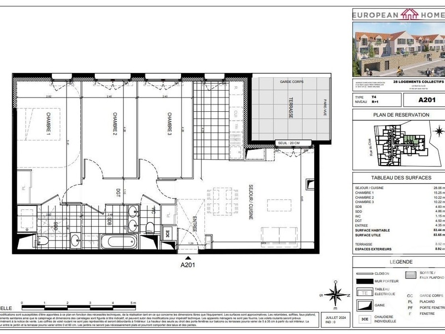 Vente Appartement Gif sur yvette  528 000 €