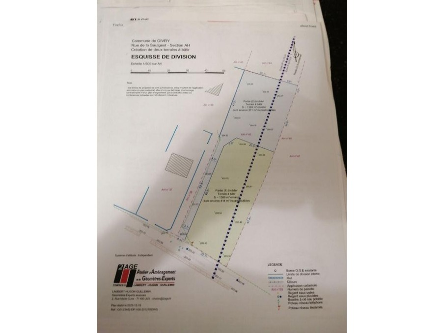 Vente Terrain Givry  197 640 €