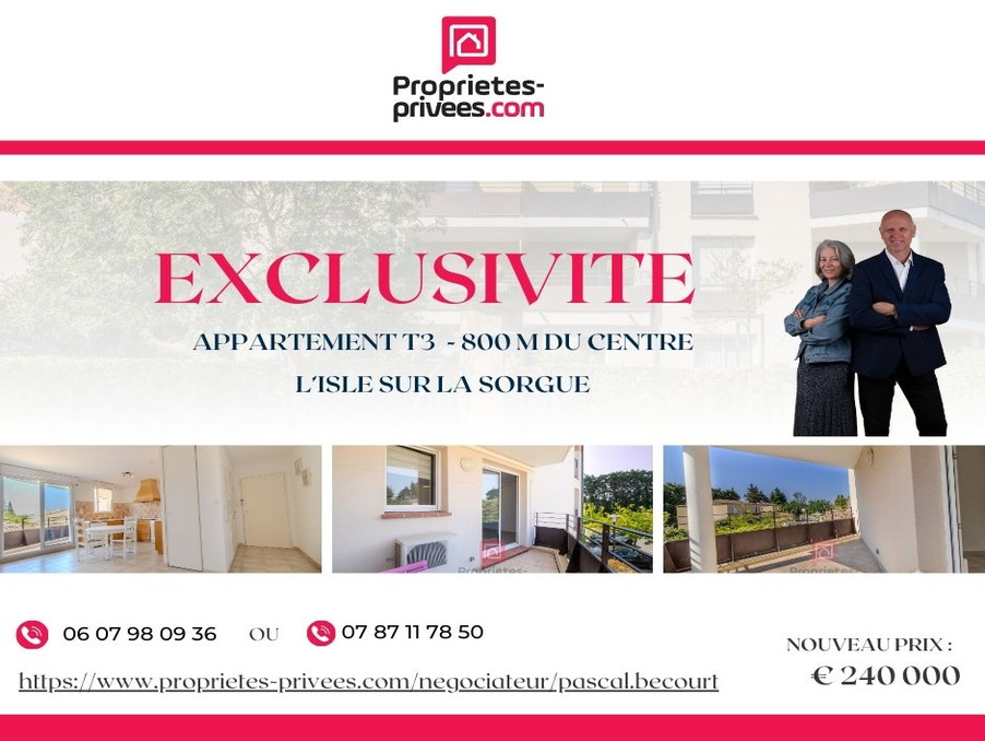 Vente Appartement L'Isle-sur-la-Sorgue  240 000 €