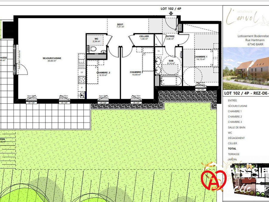 Vente Appartement Barr  353 900 €