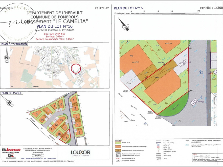 Vente Terrain Pomérols  111 000 €
