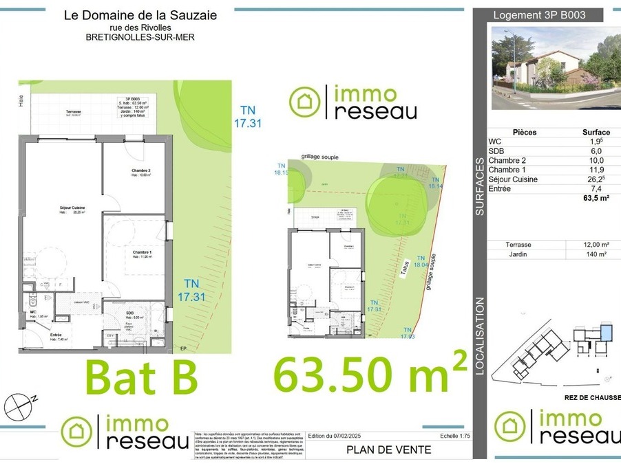 Vente Appartement BRETIGNOLLES SUR MER  259 000 €