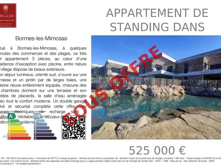 Vente Appartement Bormes-les-Mimosas  525 000 €