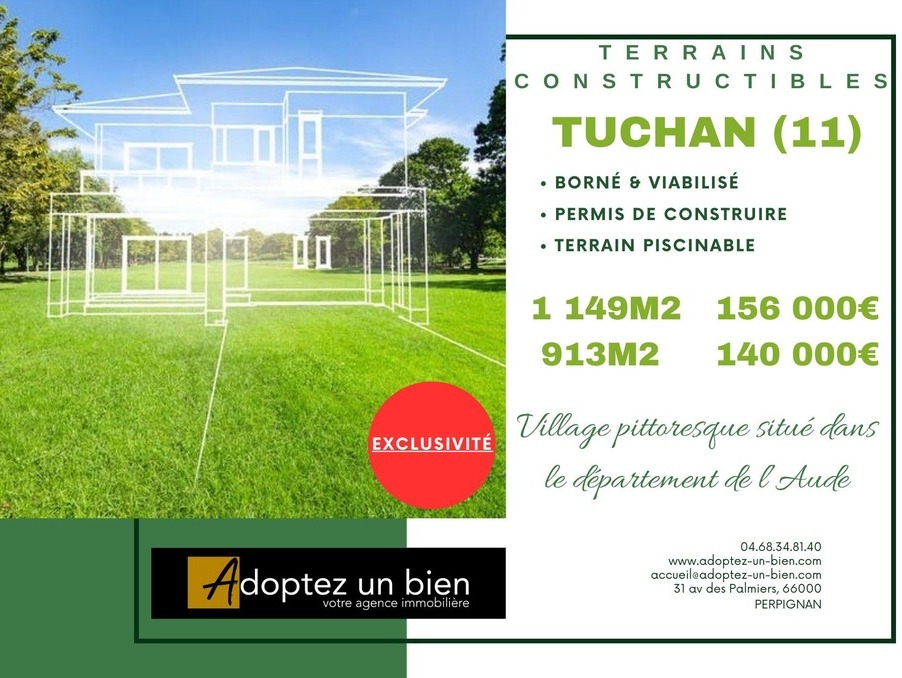 Vente Terrain Tuchan  140 000 €